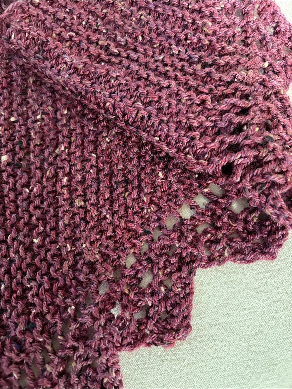 Hand-Knit Maroon Women's scarf - Picture 3 of 6